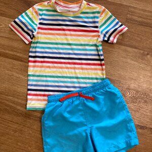 Primary boy's swim trunks and rash guard 4/5